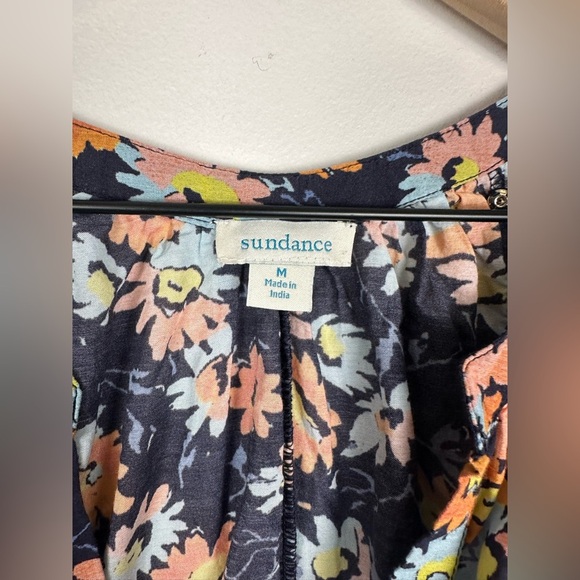 Sundace Pretty Petals Floral Blue Romantic Tiered Ruffle Midi Dress Sz M - Picture 5 of 8